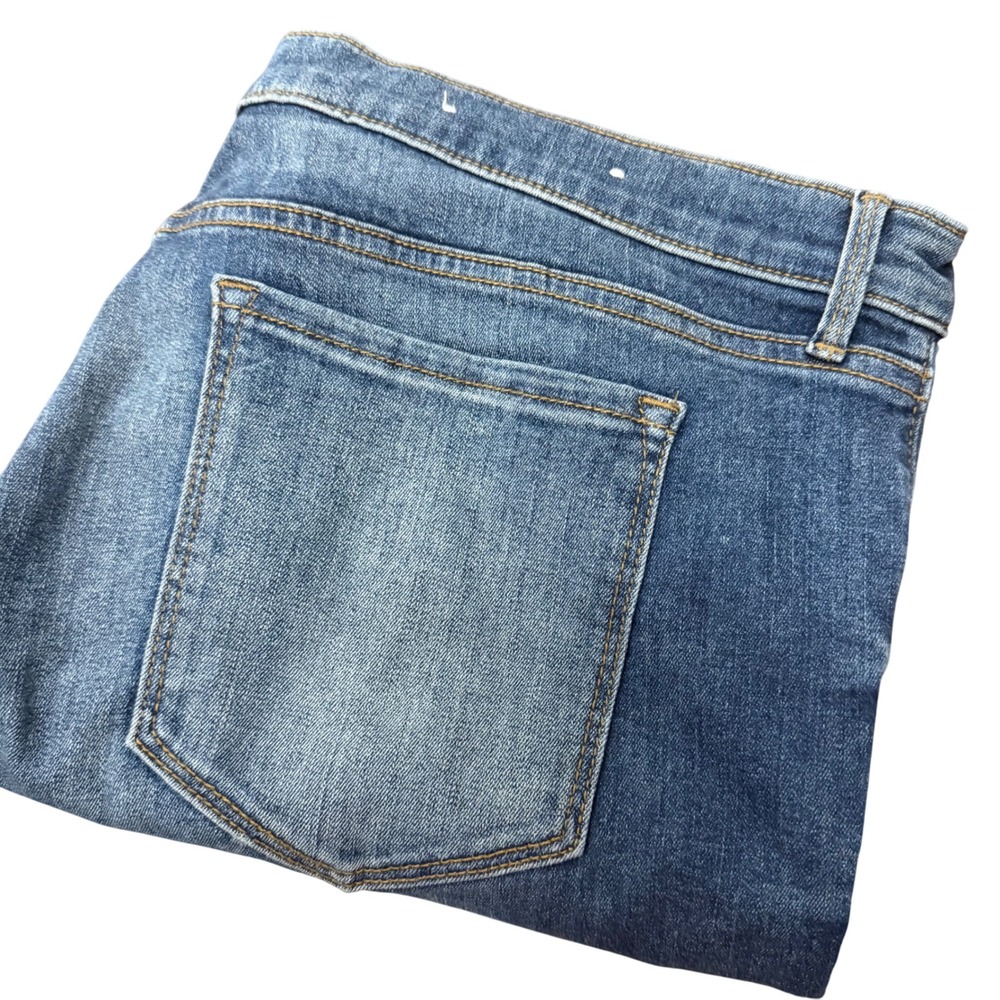 Banana Republic Straight Leg Jeans Womens 33S Blue Distressed Premium Denim
